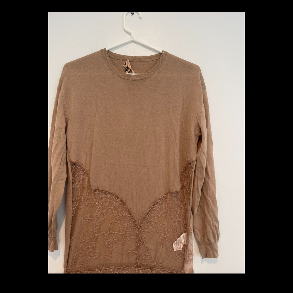 no21 lace inset sweater